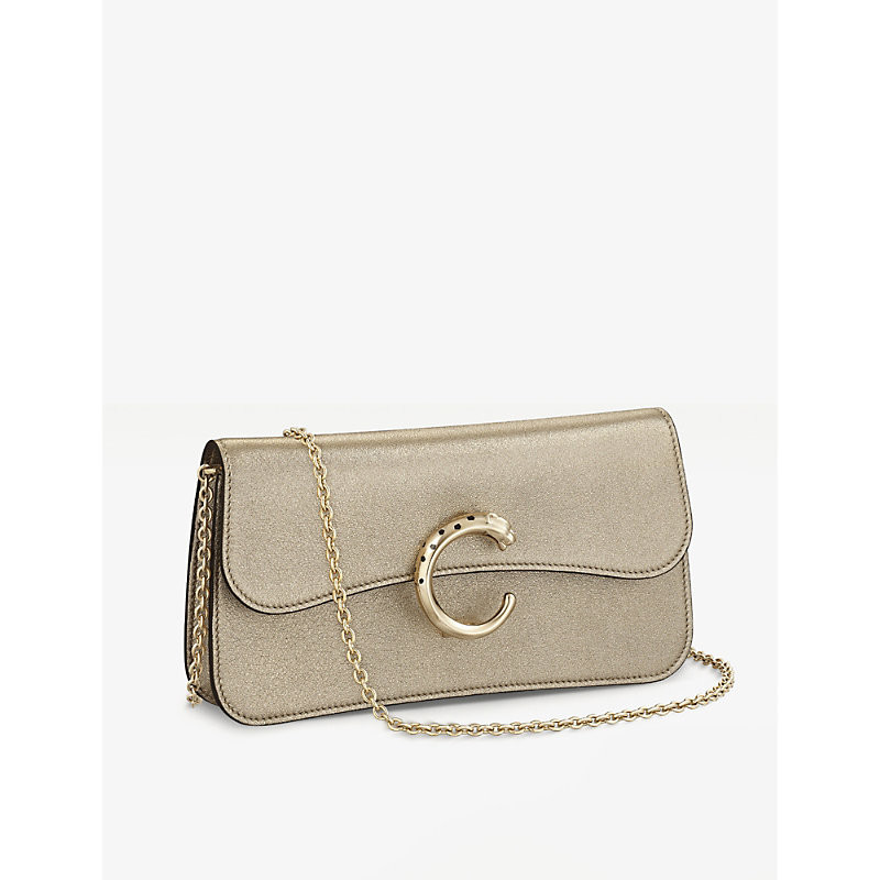Womens Panthère De Chain Leather Mini Cross-Body Bag