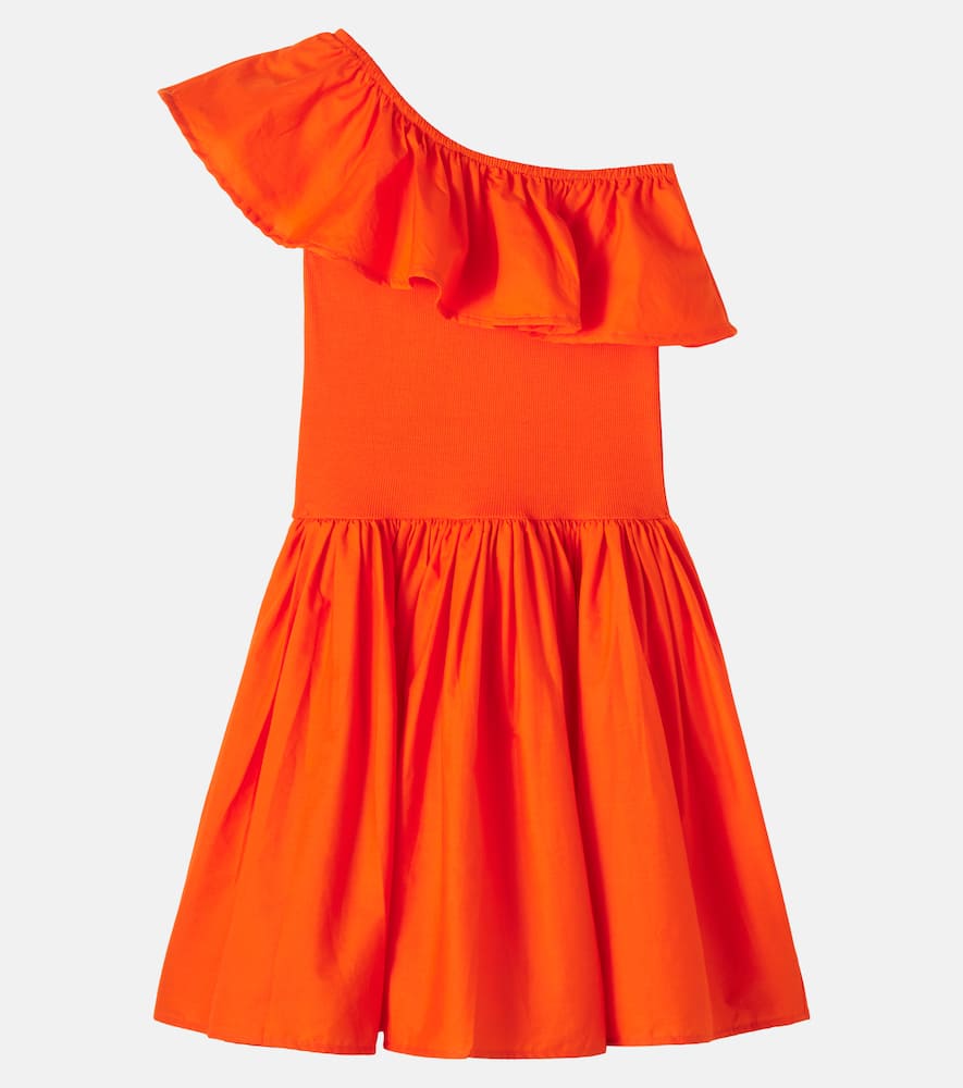 Chloey one-shoulder cotton-blend dress