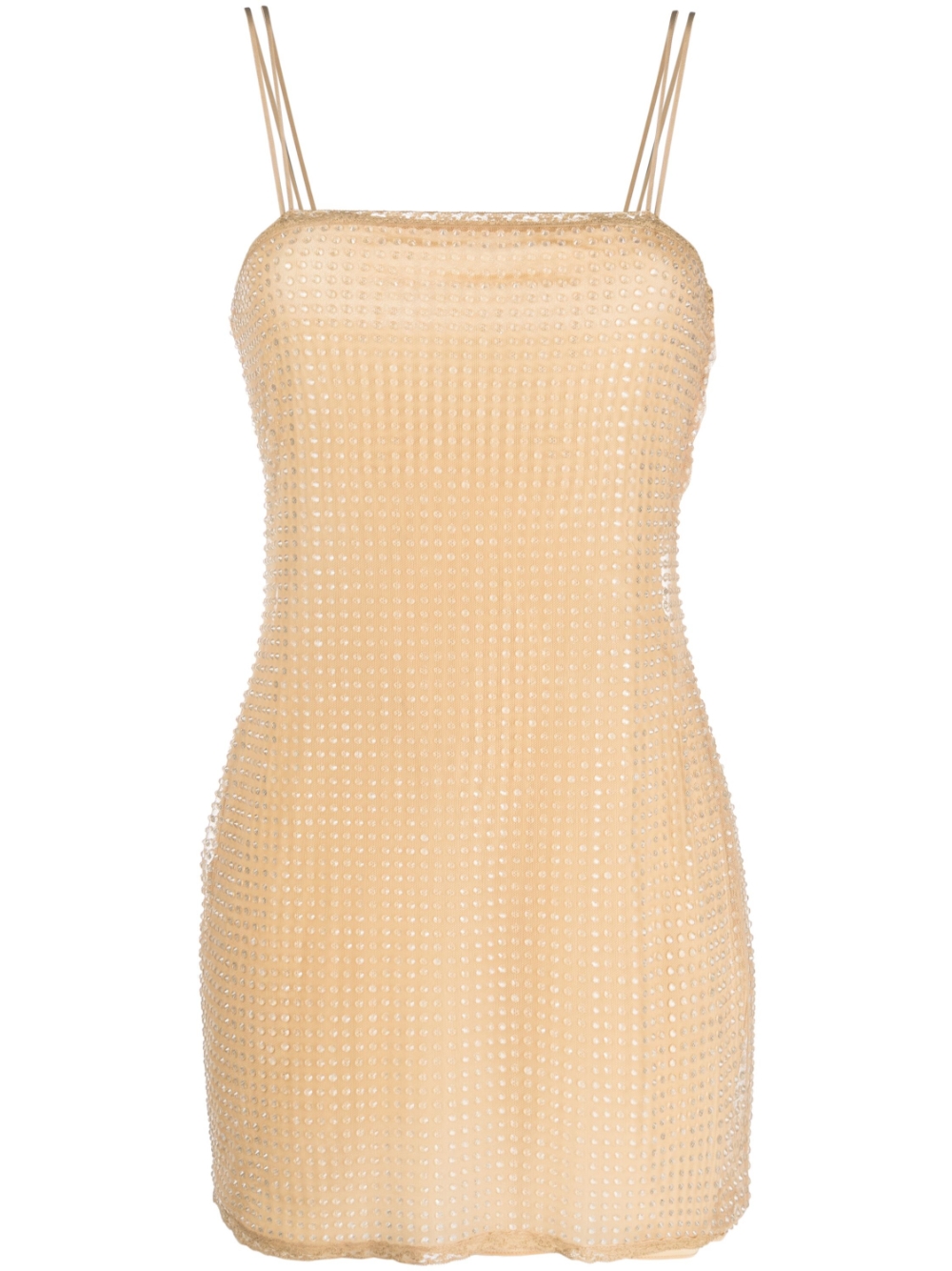 Embellished mesh minidress - Neutrals