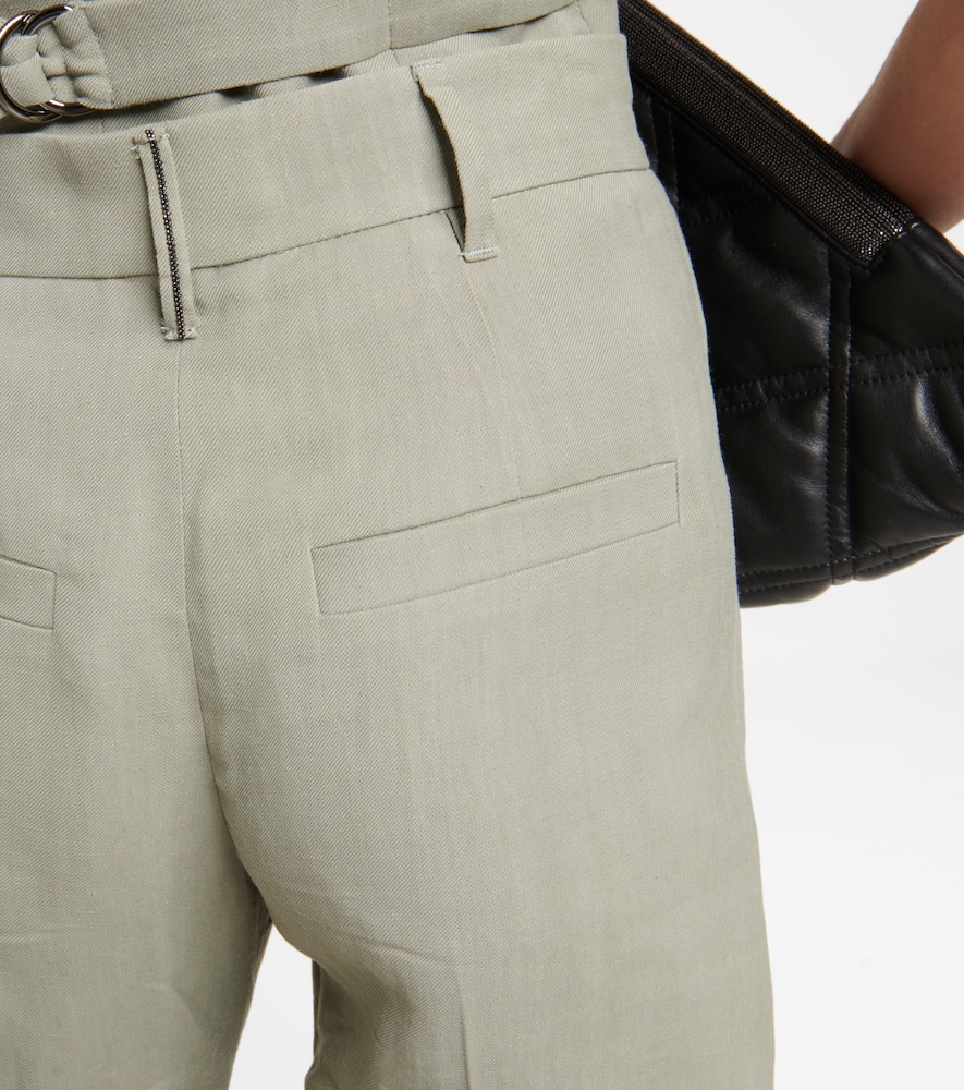 Straight twill pants