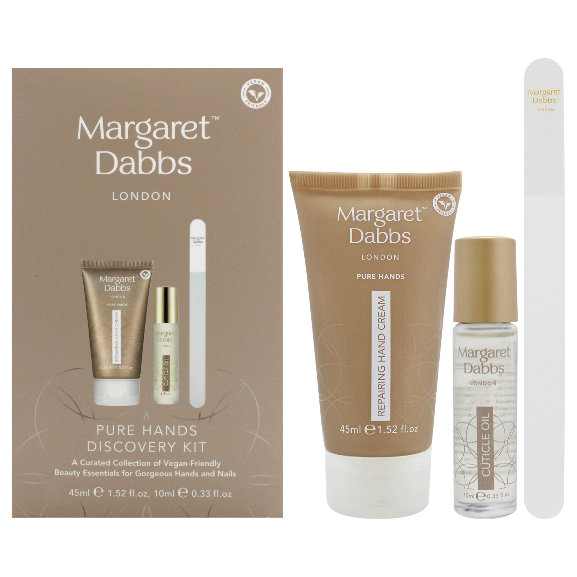 Pure Hands Discovery Kit by for Unisex - 3 Pc 1.52oz Pure Repairing Hand Cream, 0.33ozPure Cuticle Oil, Crystal Nail File - Small