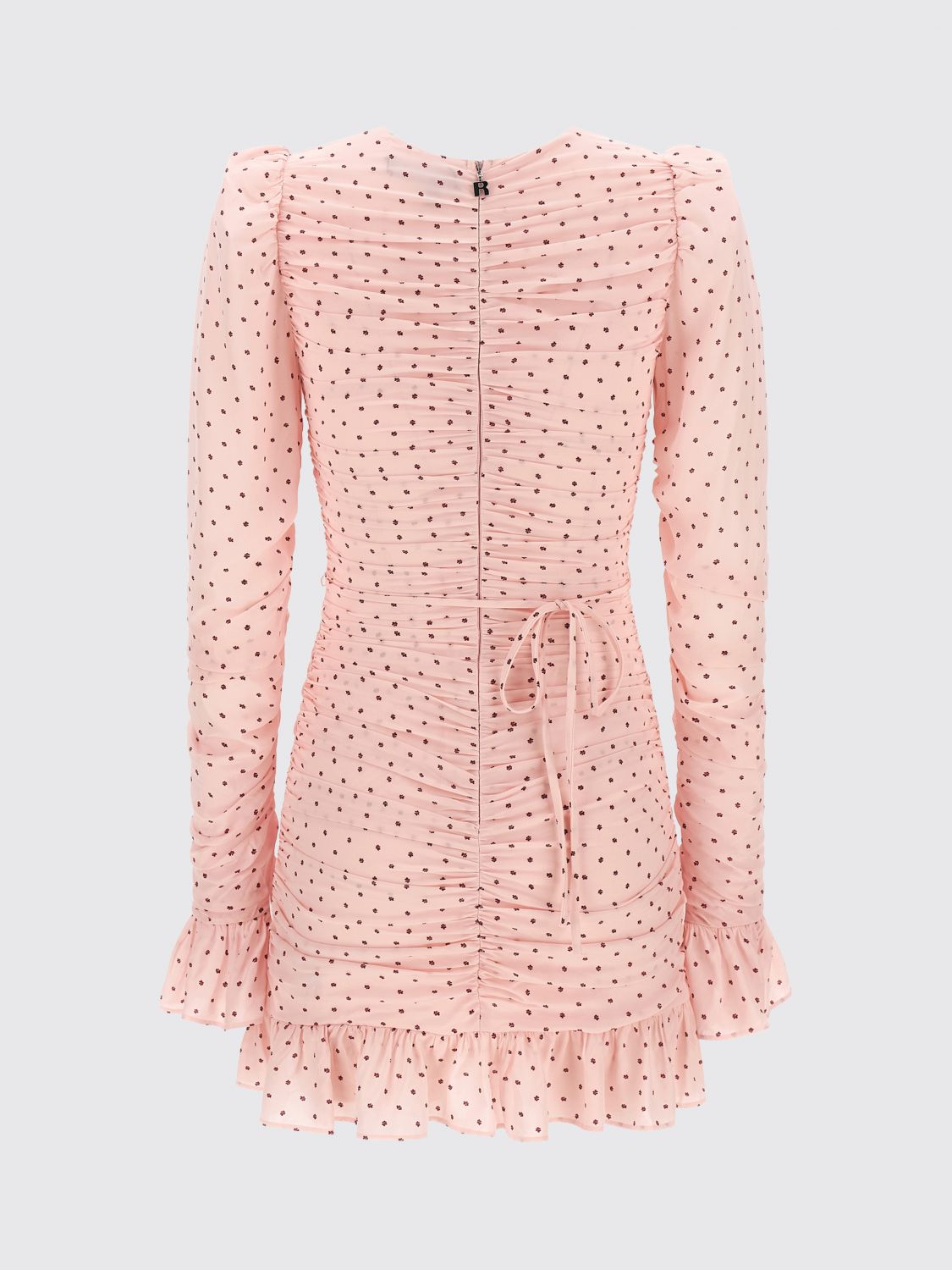 Padded Shoulder Polka Dot Mini Sheath Dress in Jersey