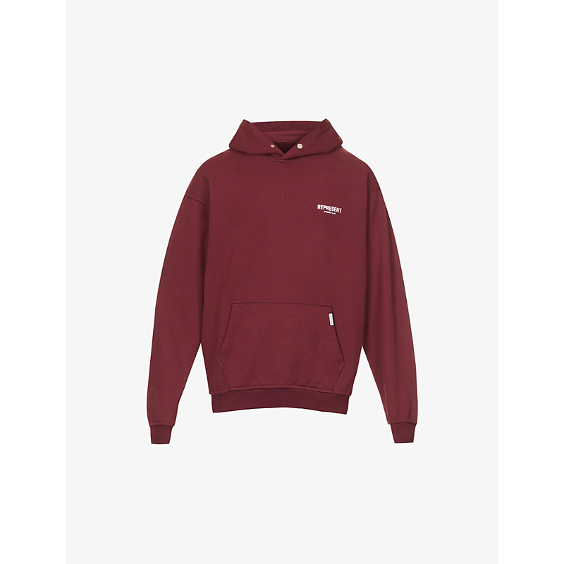 Mens Maroon Owners' Club Graphic-print Relaxed-fit Cotton-jersey Hoody