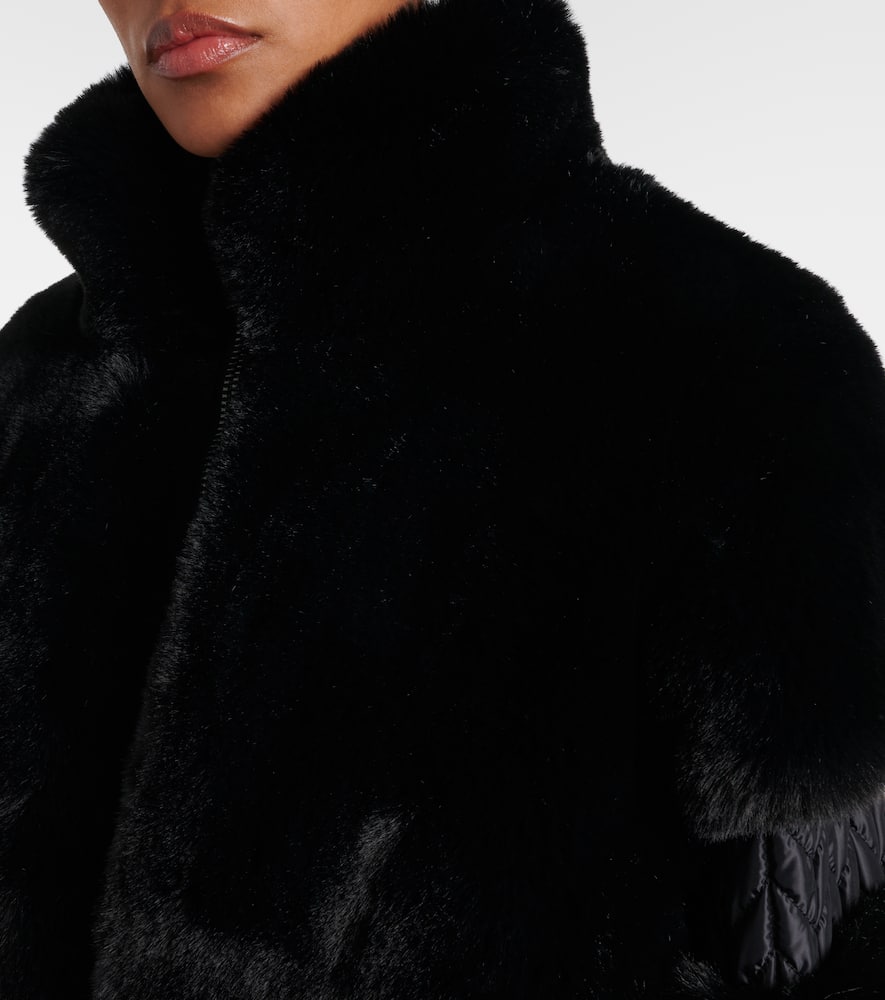 Furry faux fur ski jacket