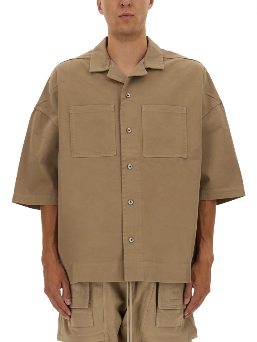 Brown Oversized Solid Shirt