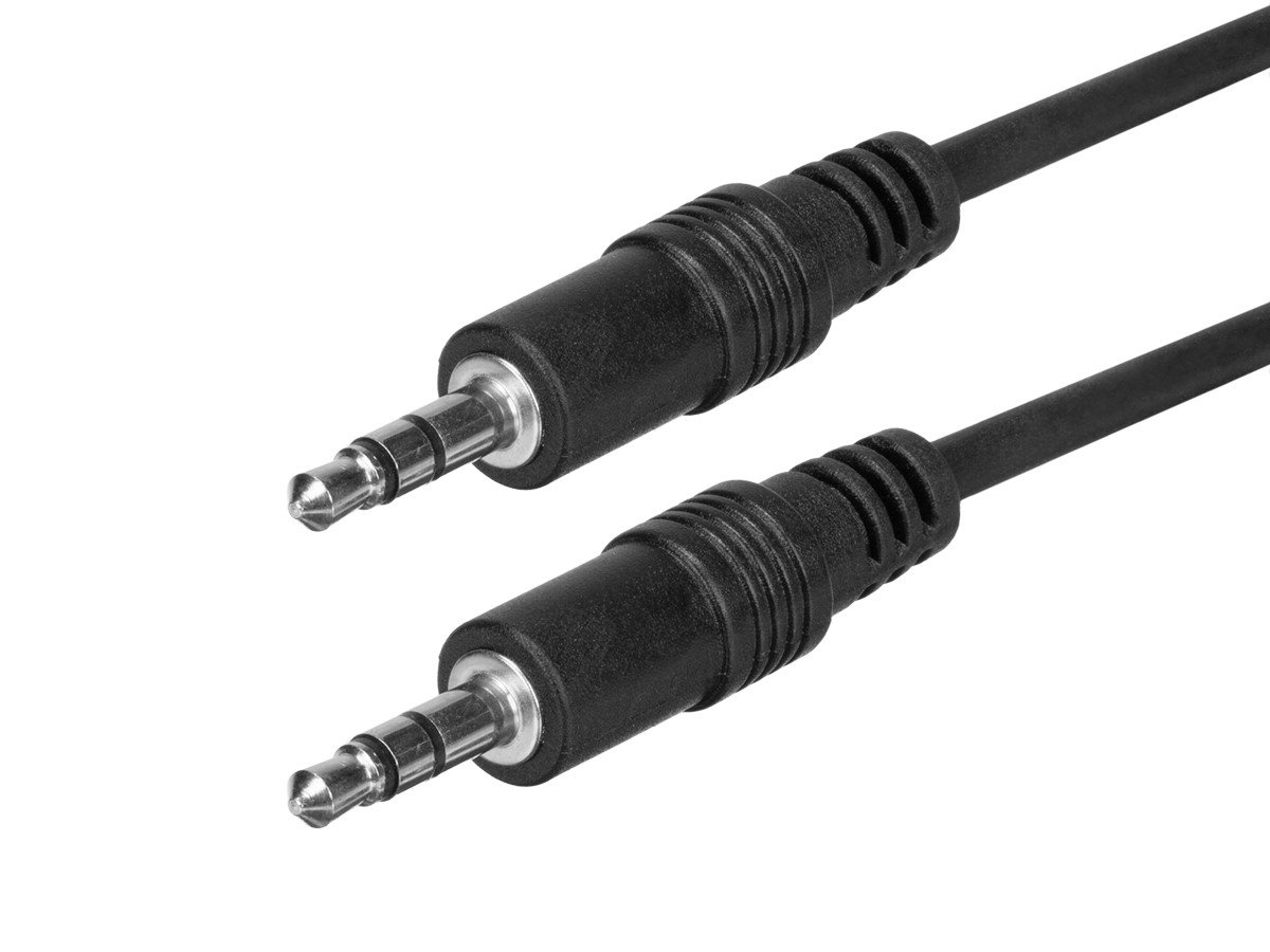 12ft 3.5mm Stereo Plug/Plug M/M Cable - Black