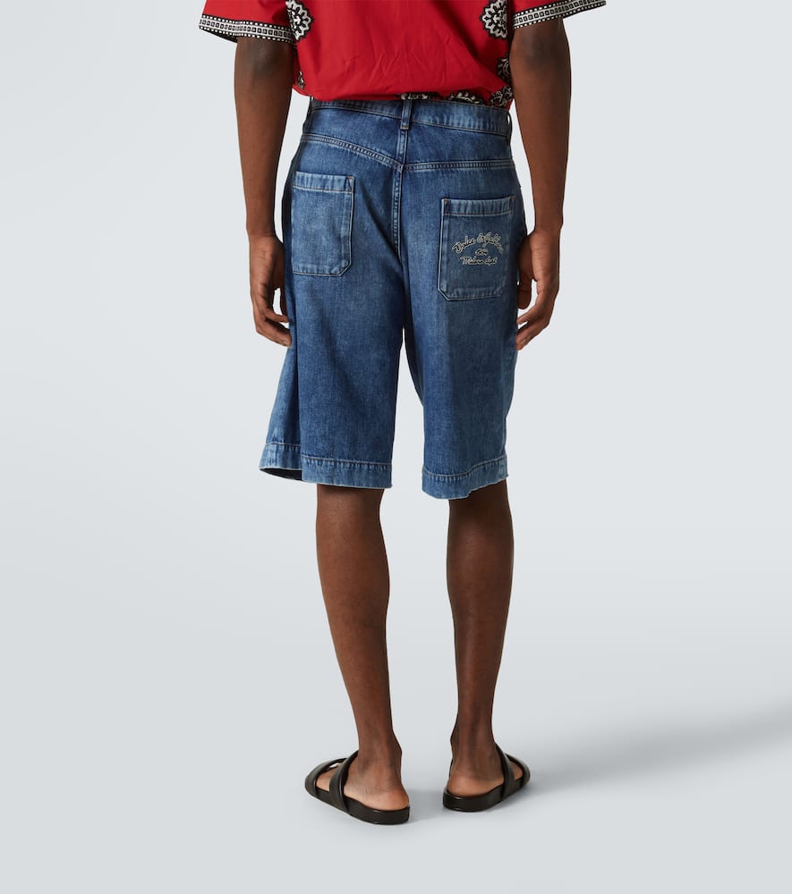 Logo denim Bermuda shorts