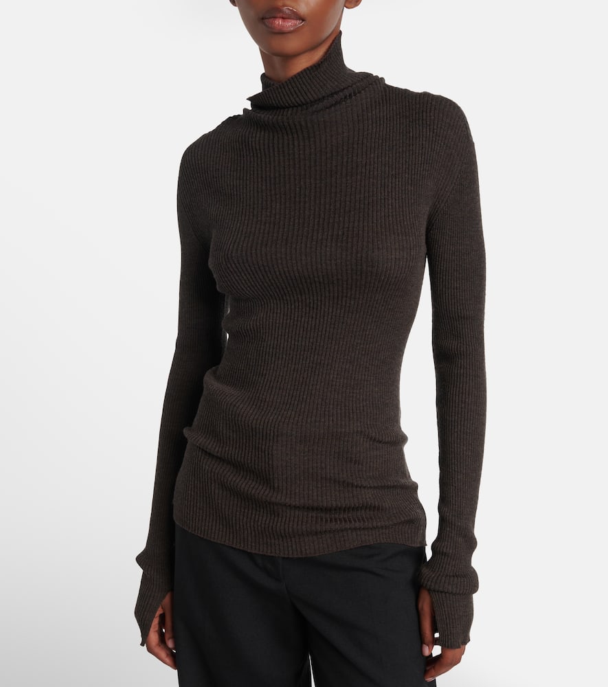 Ribbed-knit wool sweater