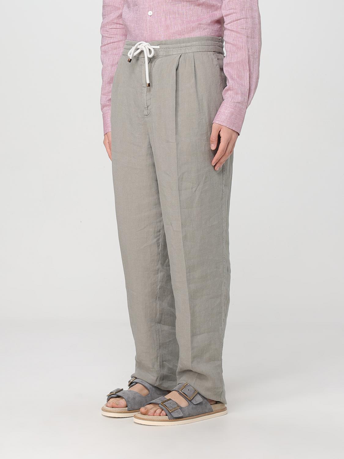 Straight-leg linen trousers - White