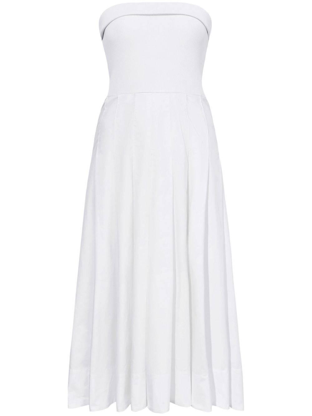 Strapless cotton midi dress