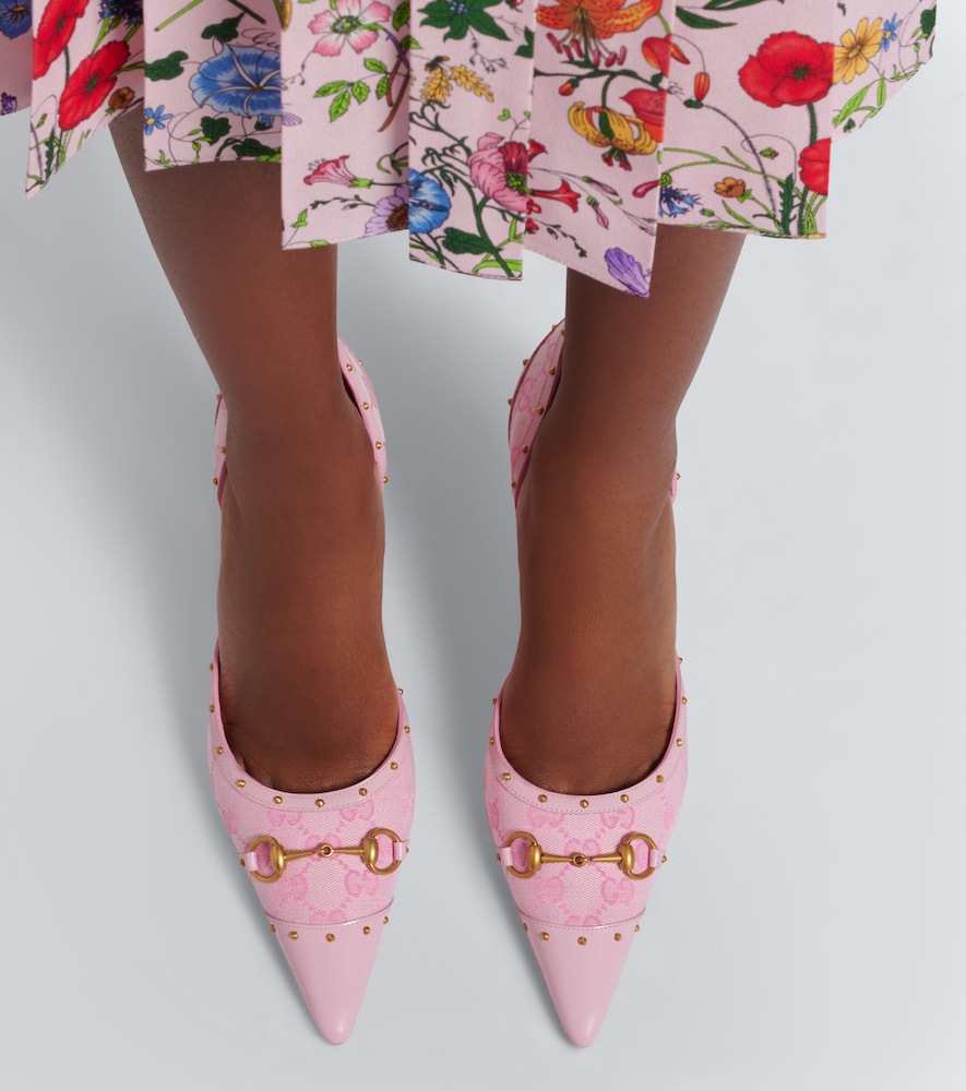 Savoy Horsebit GG canvas pumps
