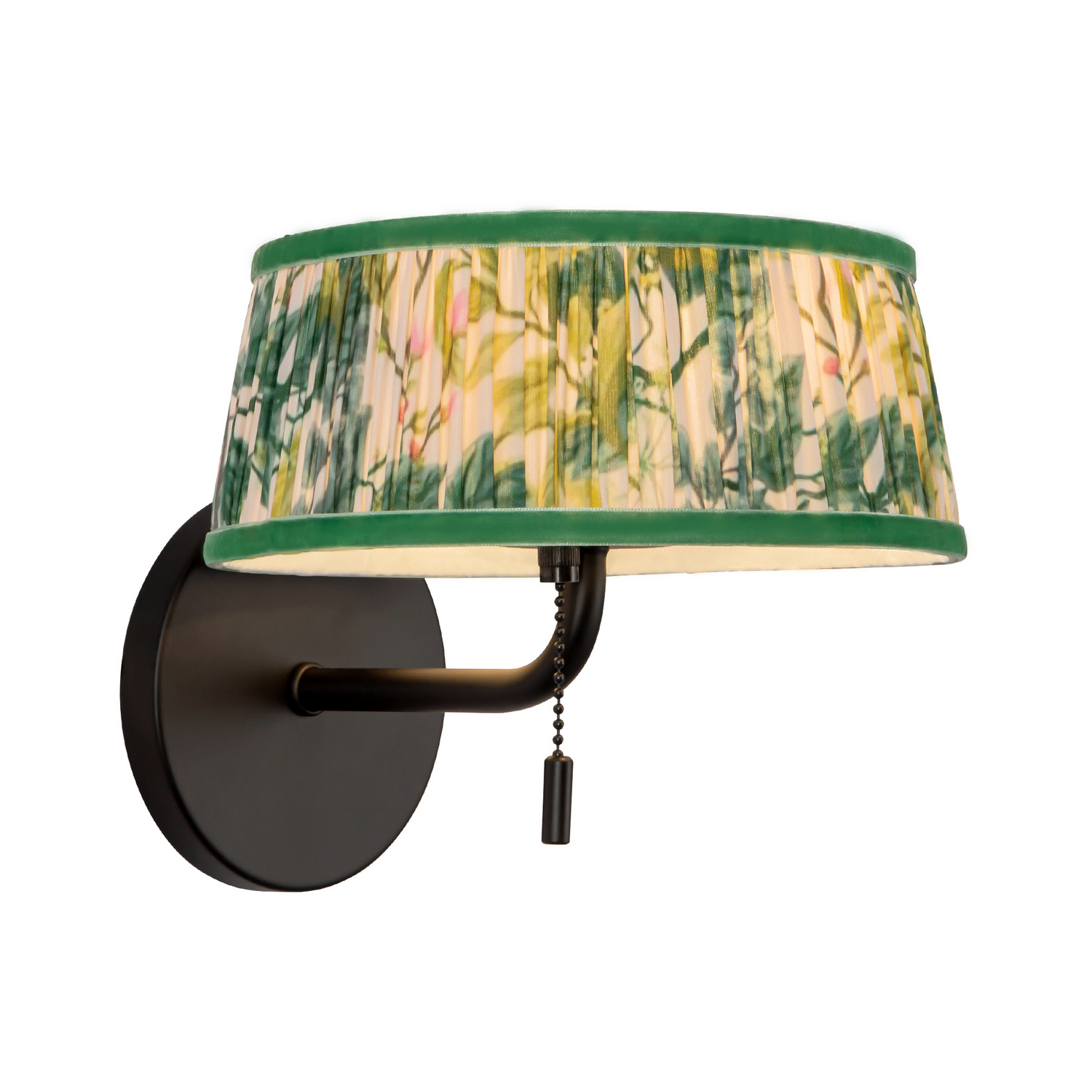 Matte Black Green Linen Bathroom Vanity Light from the Scout Collection