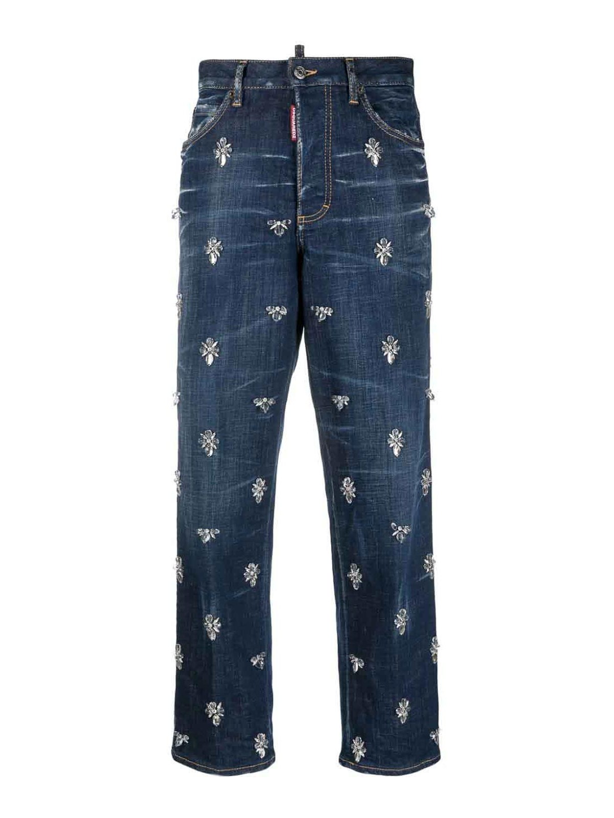 Crystal flies high-rise jeans