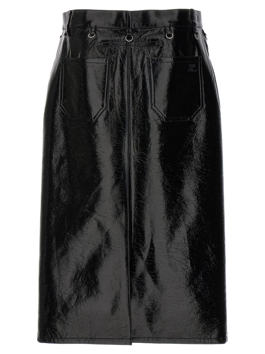 Black Vinyl Skirt