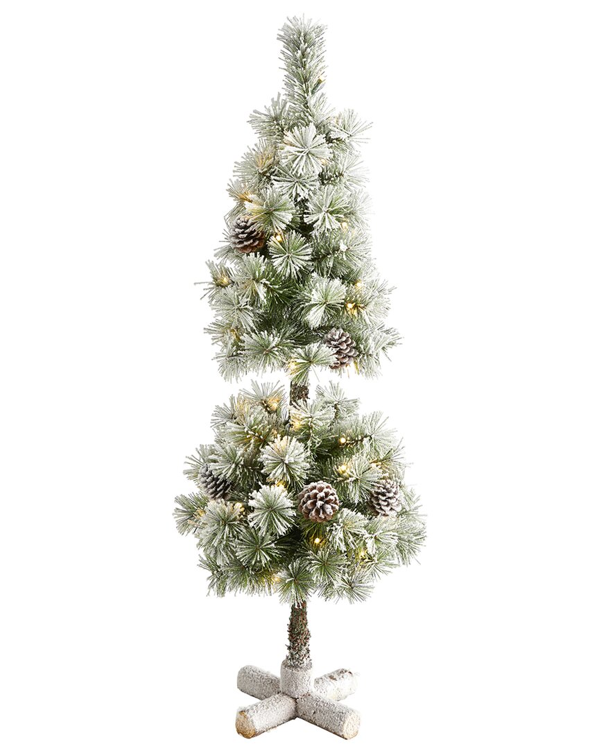 3Ft. Flocked Artificial Christmas Tree Topiary