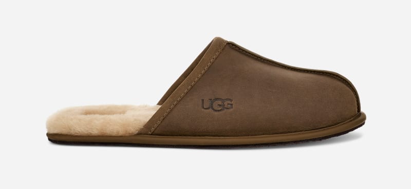 ® Men's Scuff Sheepskin Backless Slipper in Antilope