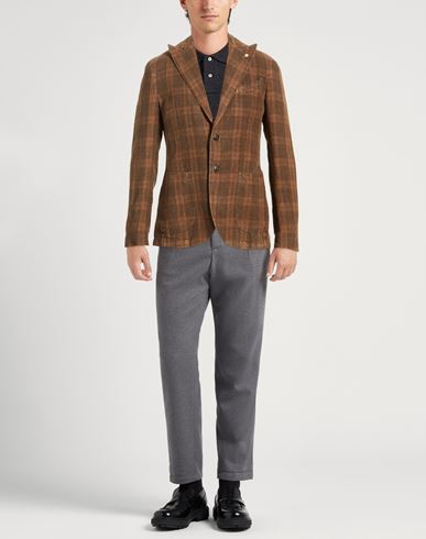 L. b.m. 1911 Man Blazer Brown Size 40 Linen
