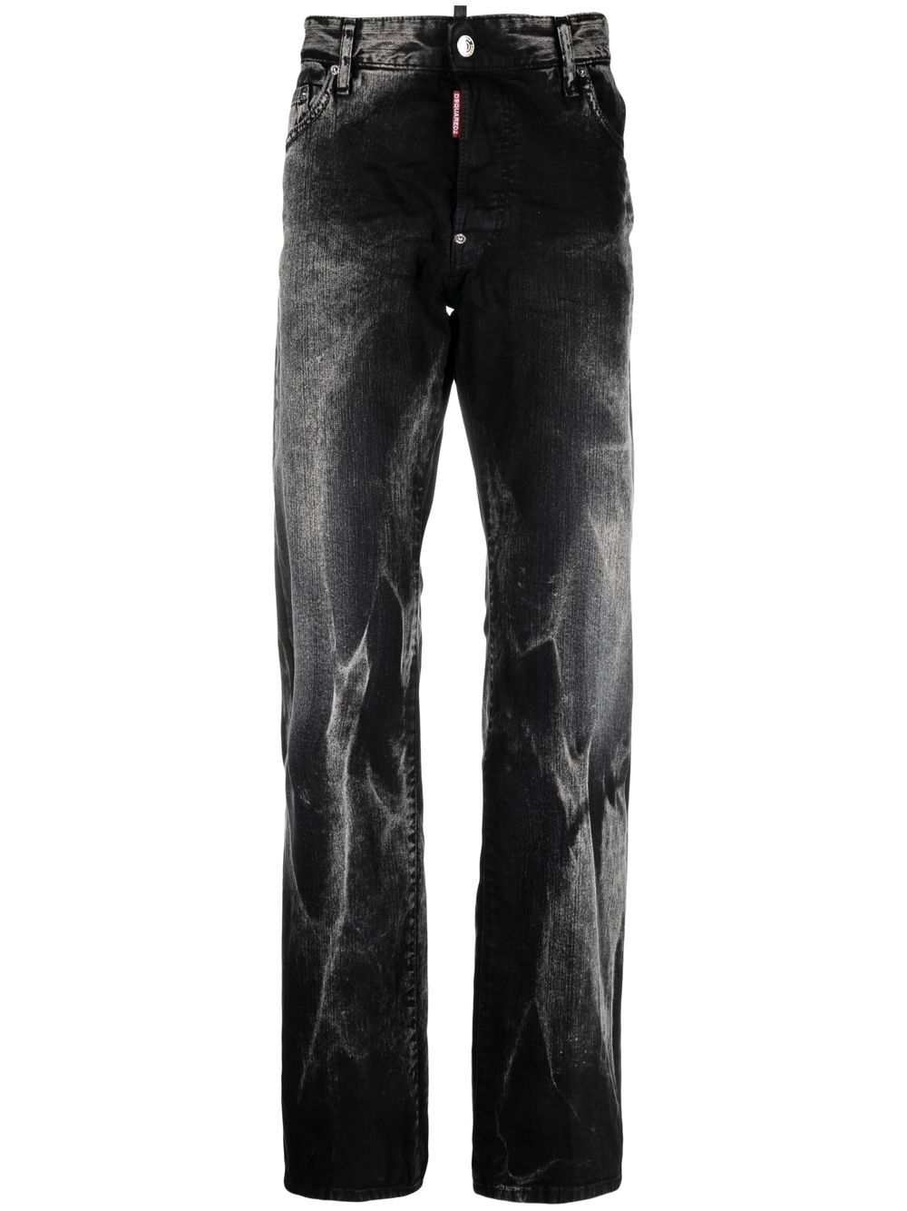 Washed straight-leg jeans - Grey