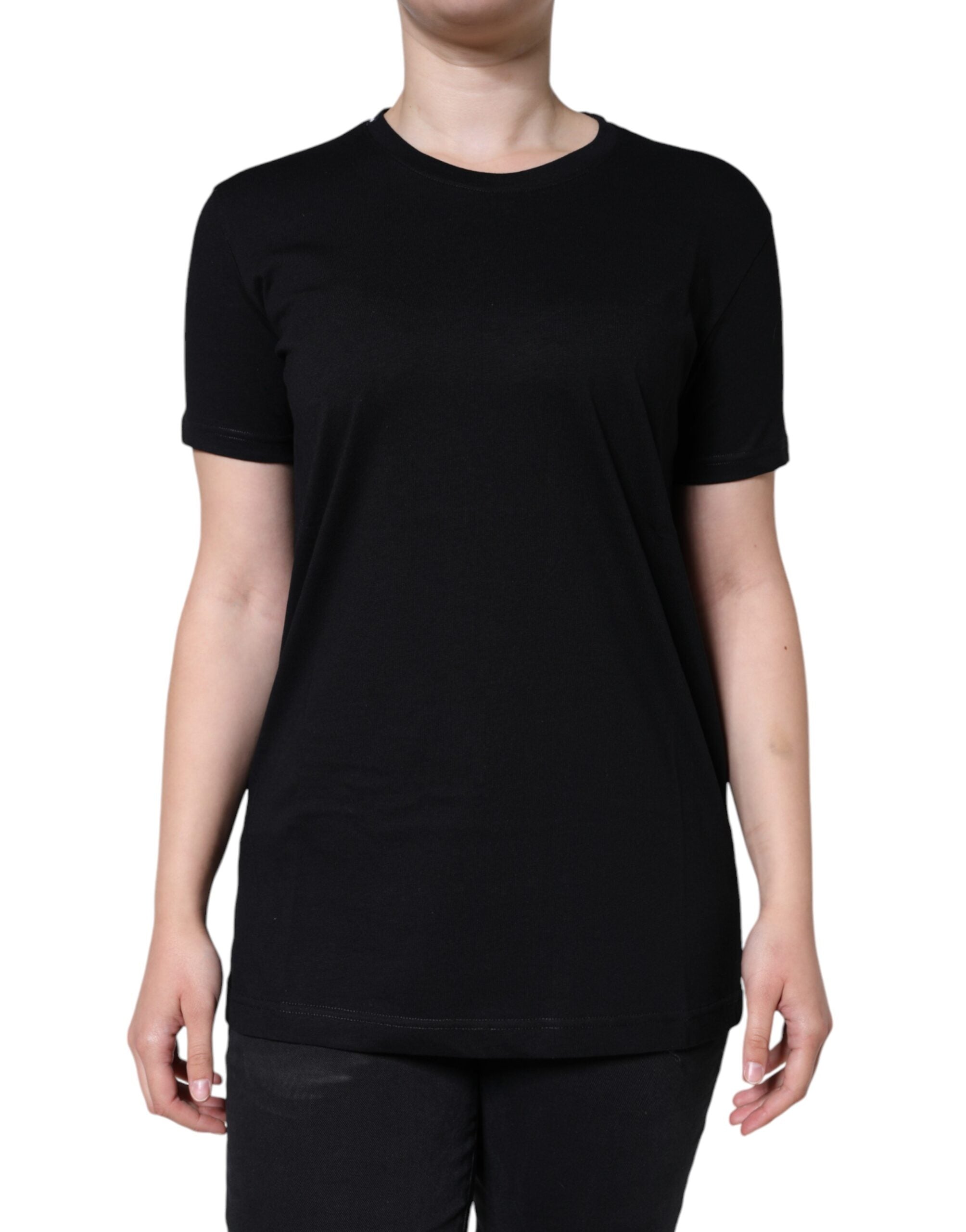 Cotton Crew Neck T-Shirt — Black