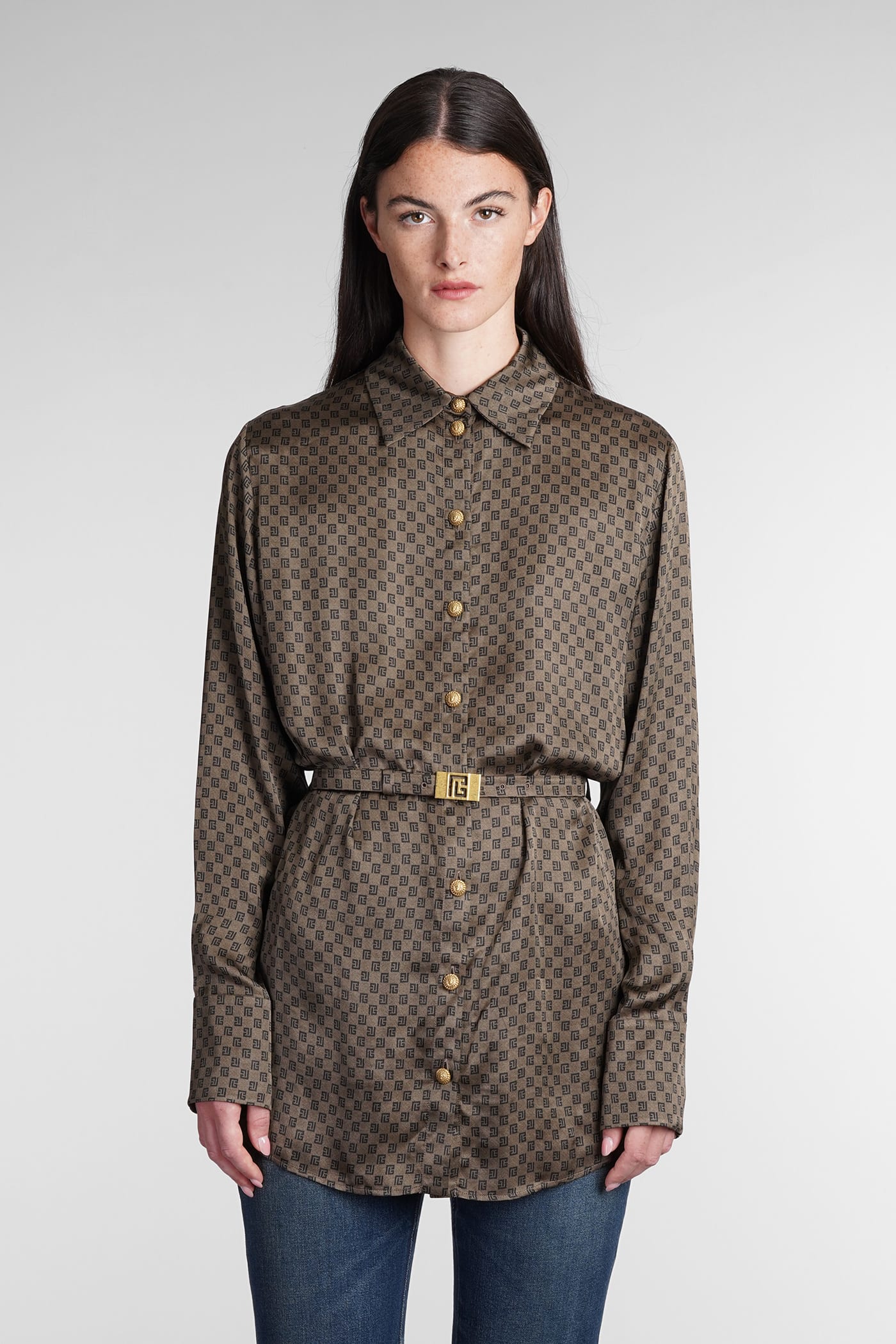 Shirt In Brown Viscose