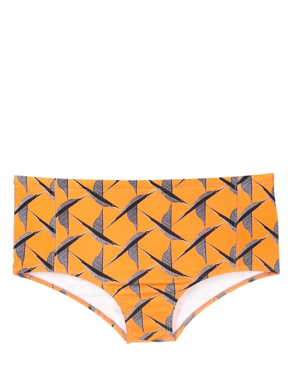 Bird-print swimming trunks - Orange