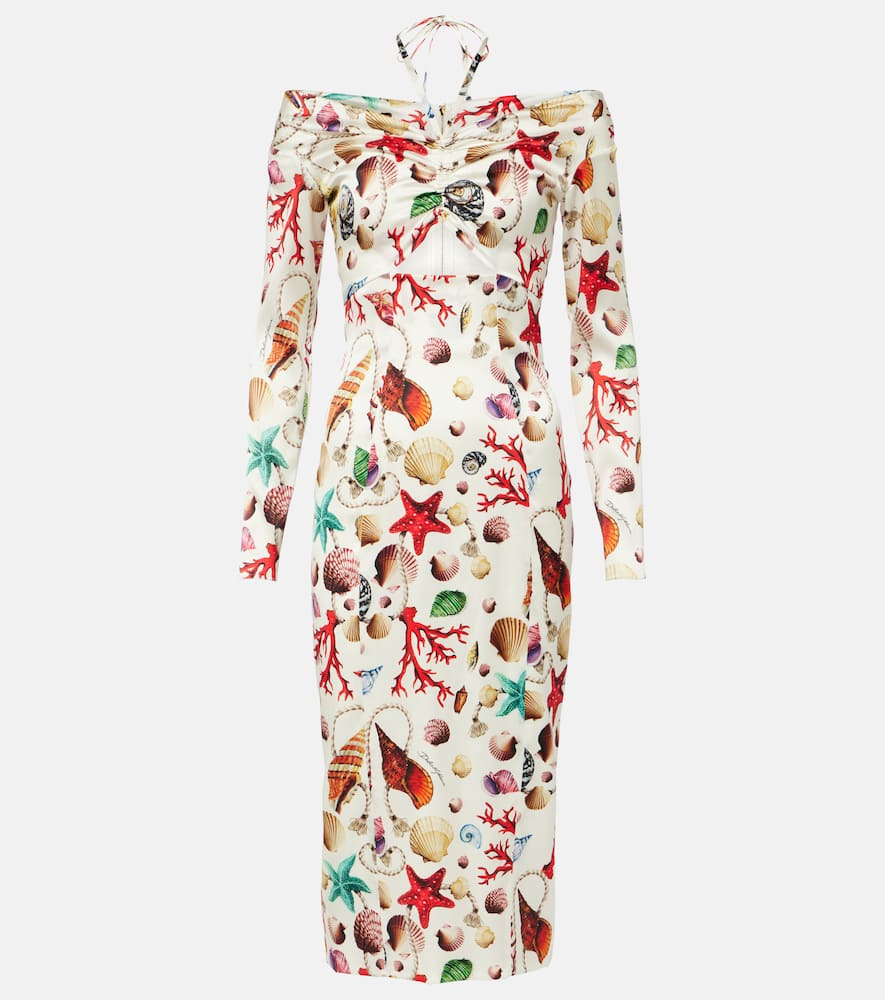 Capri printed silk-blend midi dress