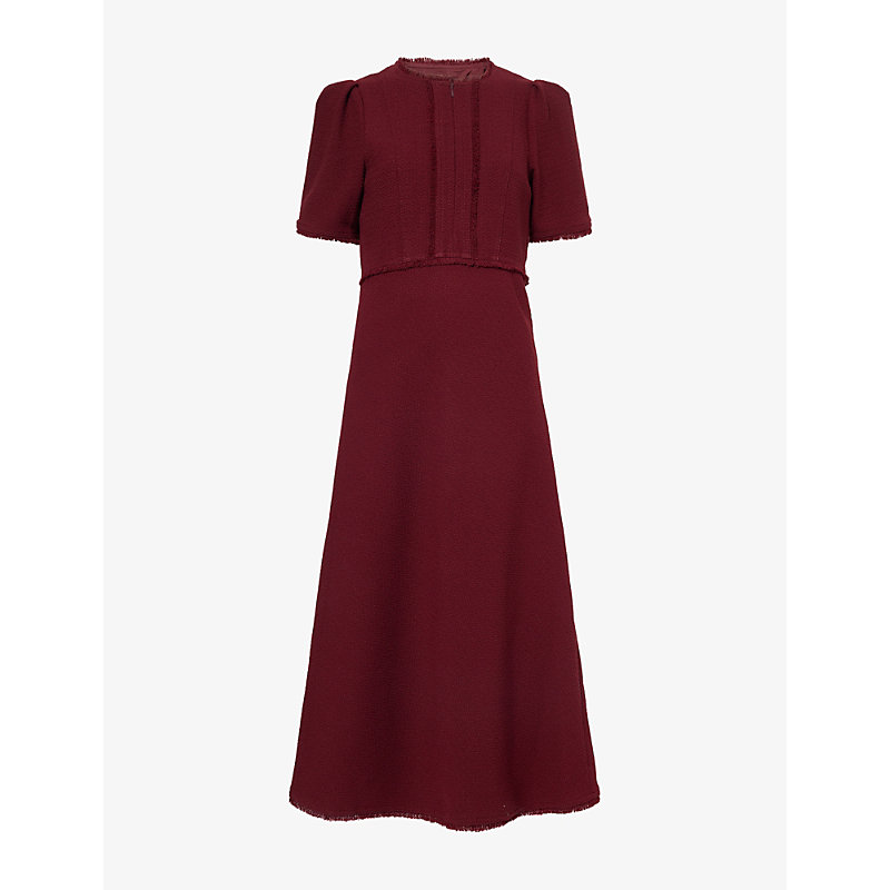 Womens Textured Woven Midi Dress