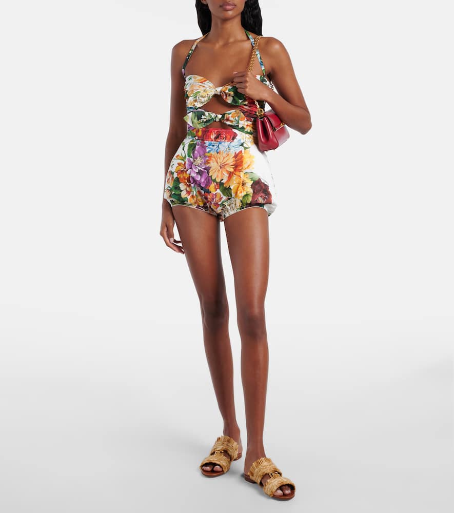 Floral cotton shorts