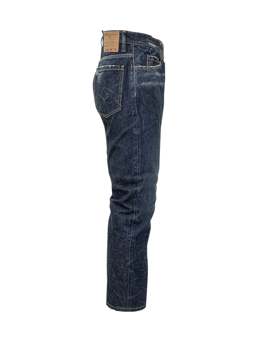 Blue Tapered Mid Rise Jeans