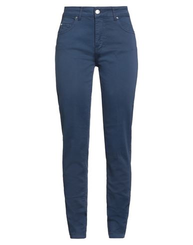 Woman Pants Navy Size 27 Cotton, Elastane