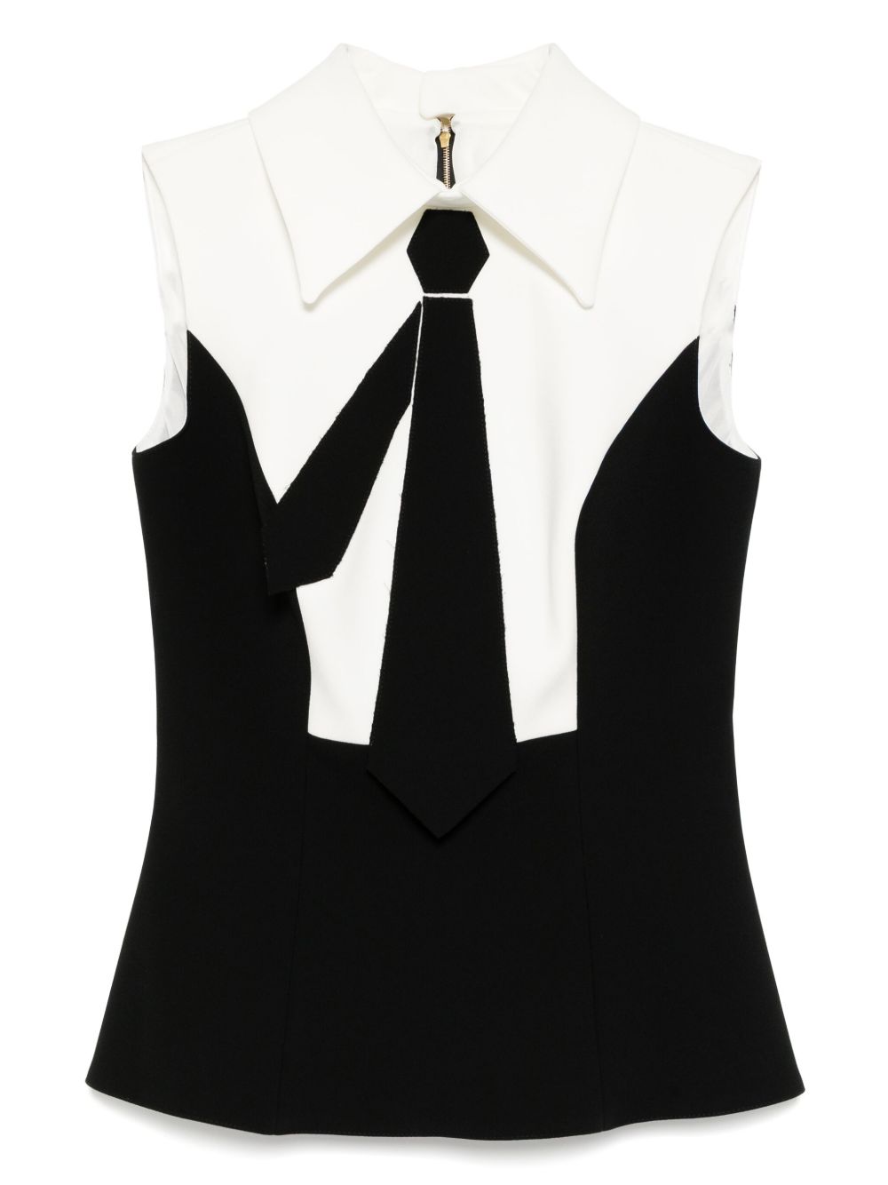 Necktie sleeveless top - Black
