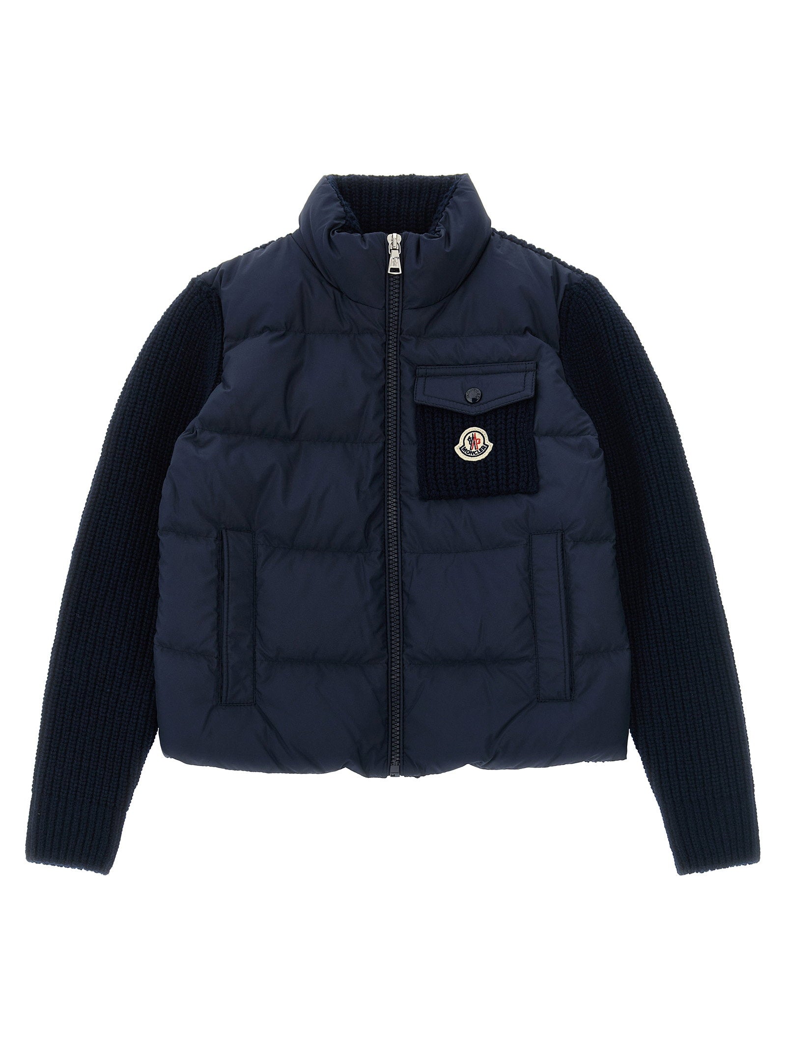 Virgin Wool and Cashmere Hybrid Down Jacket — Navy