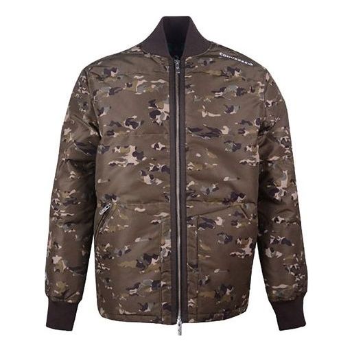 Printed Camo Mid Stand Collar Down Jacket 'Camo Green'