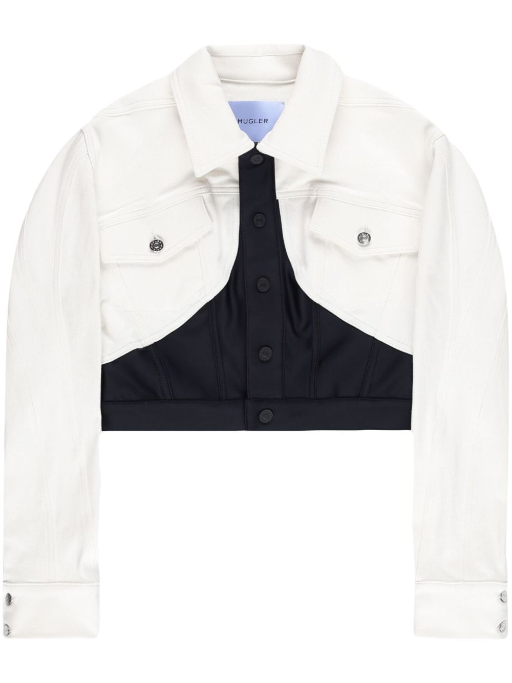 Corset-style denim jacket - White