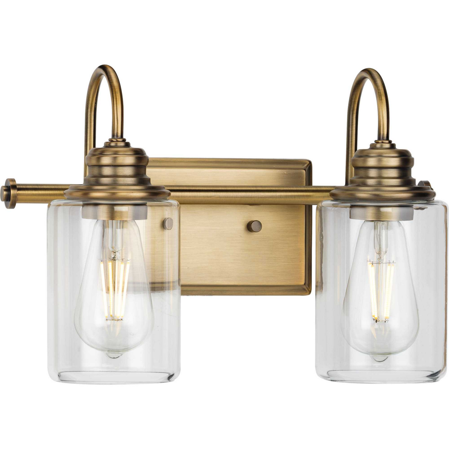Vintage Brass Two Light Bath Bracket from the Aiken Collection