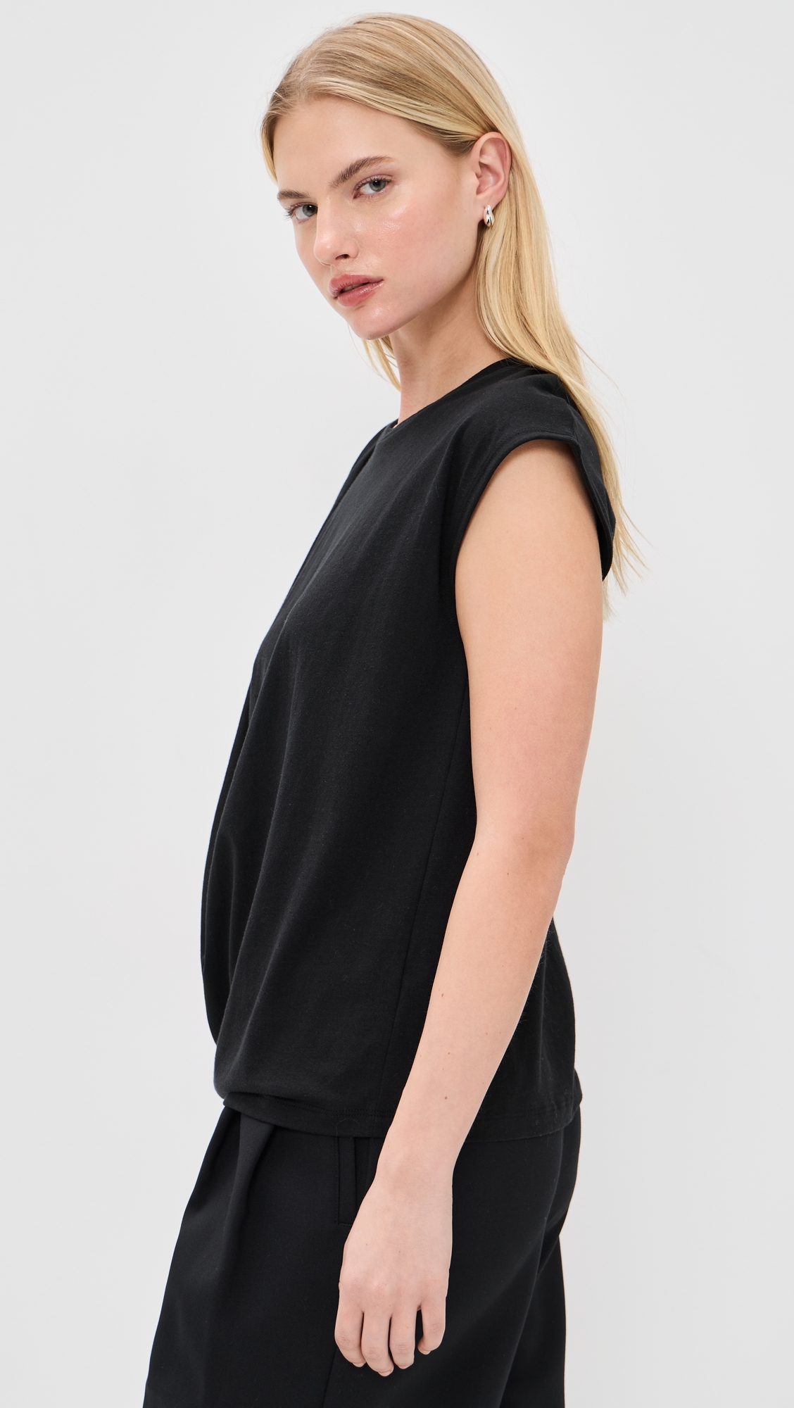 Relaxed Drape Top Black