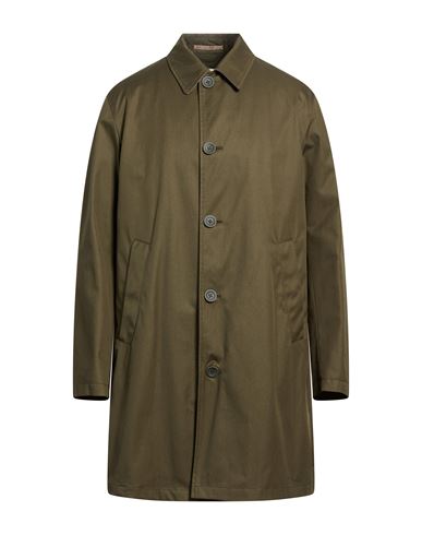 Man Overcoat & Trench Coat Military green Size 40 Cotton