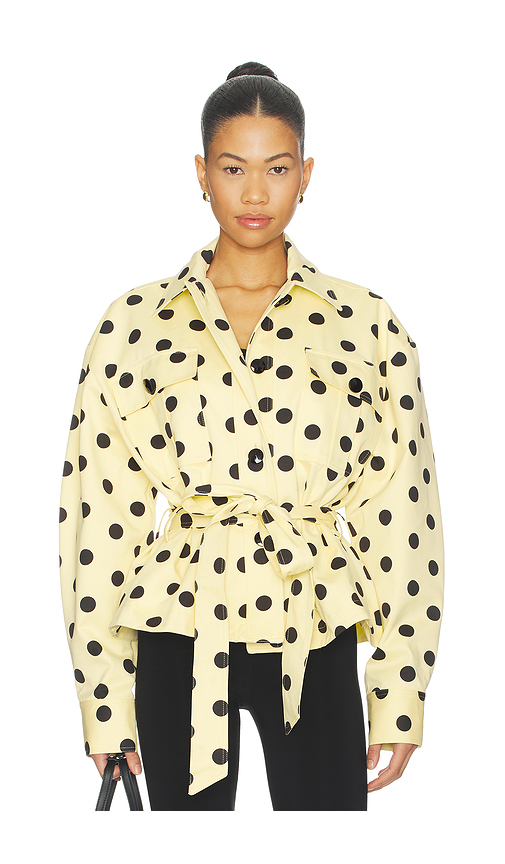 Franoise Wanda Overshirt in Polka Dot Lemon. 40 also