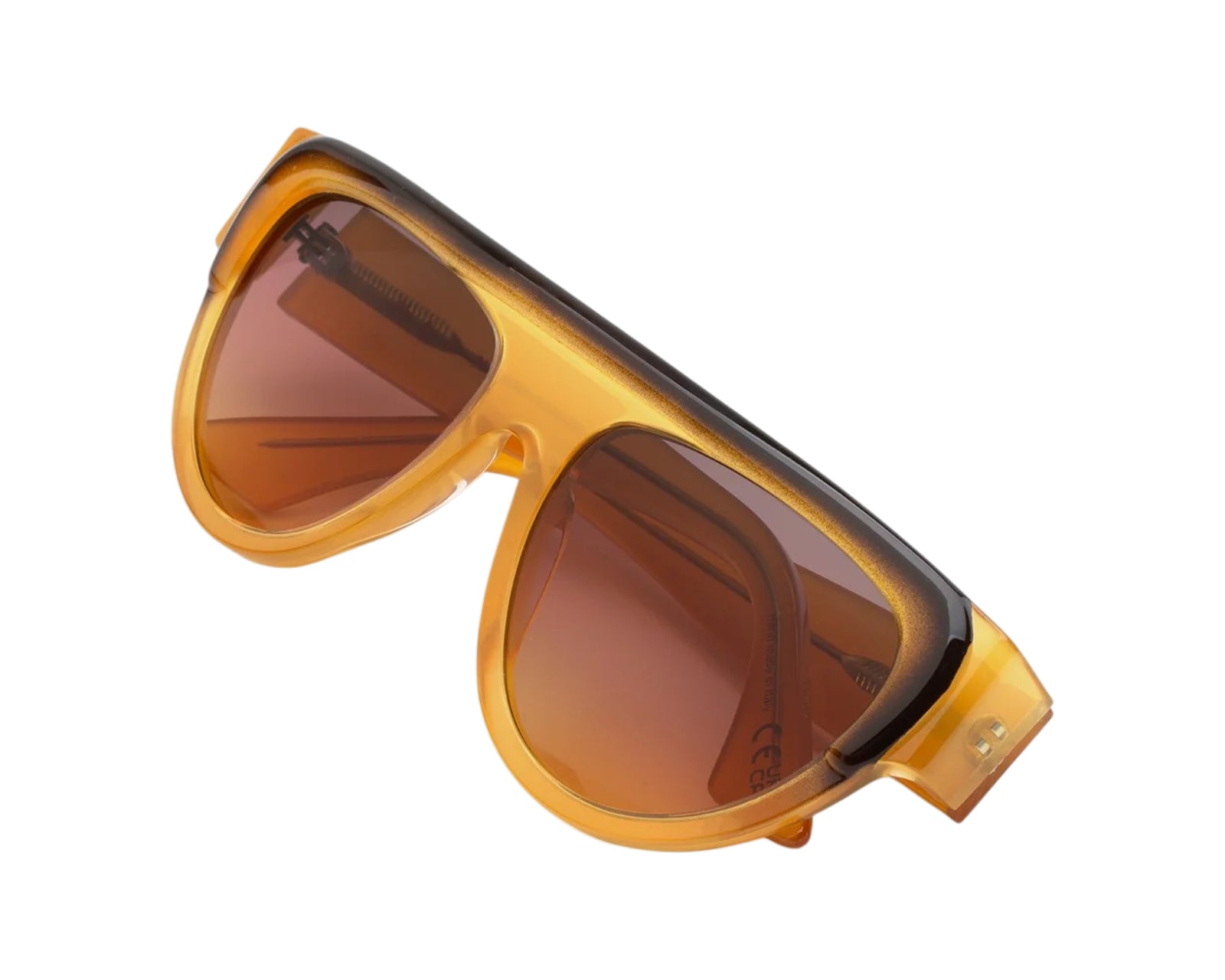 Marni Unisex Marni Ziruna Faded Tan Gafas de sol Acetato Naranja Rojo Piloto Normal Matizado