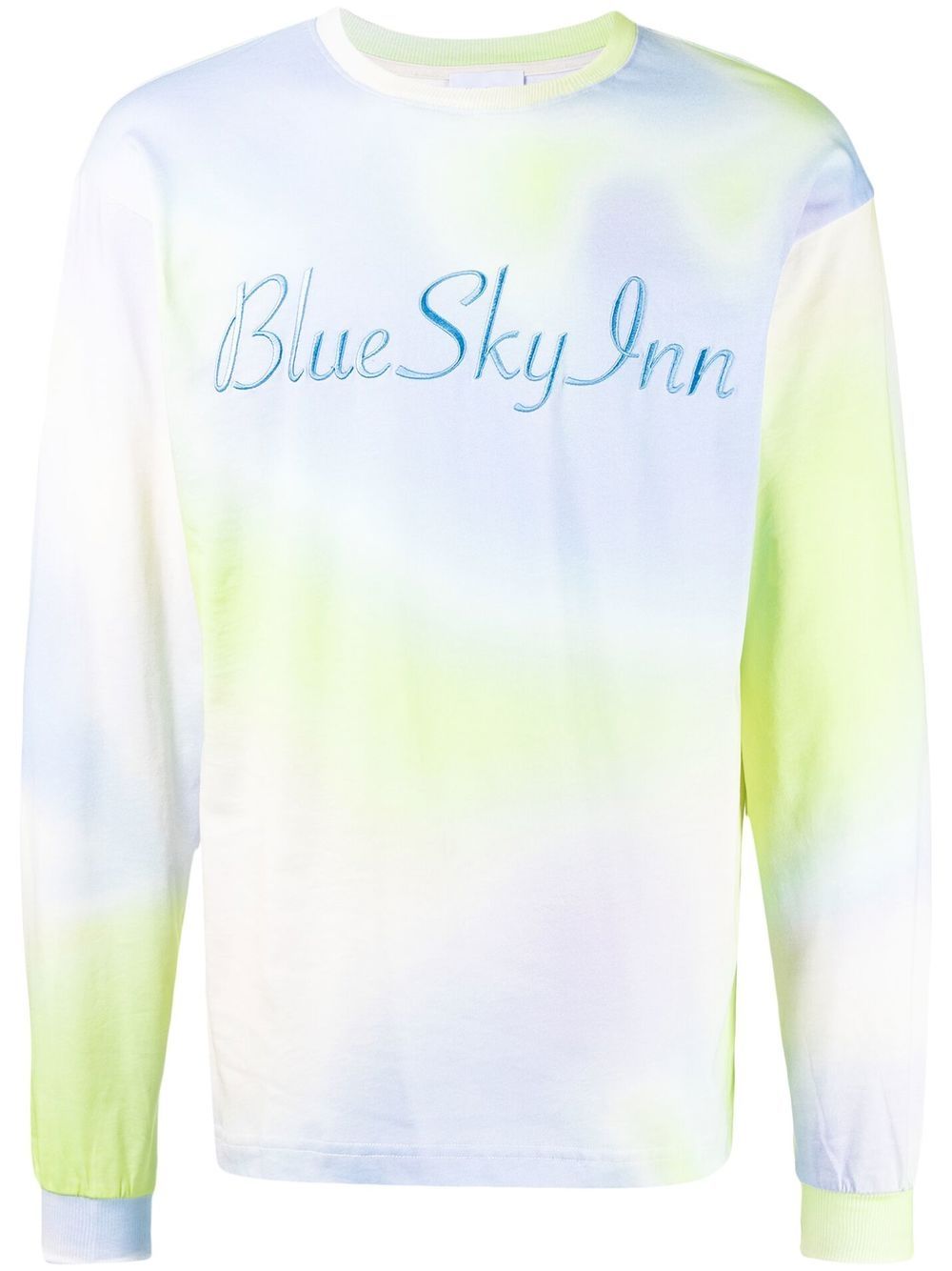 Tie-dye embroidered-logo T-shirt
