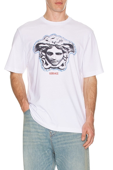 VERSACE T-Shirt in Optical White - White. L also in M, XL/1X, XXL/2X