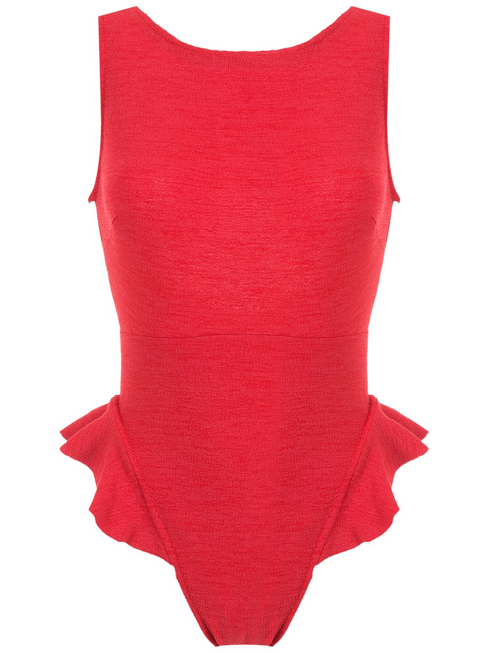 Goya ruffle-trimmed swimsuit - Red