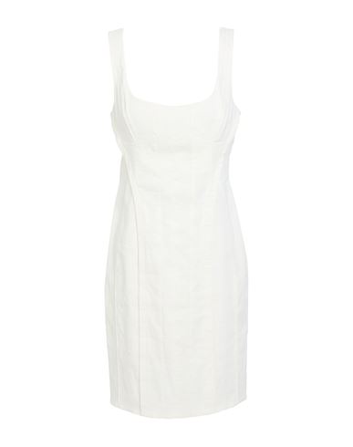 Pinko Woman Mini dress White Size 6 Linen, Viscose, Elastane