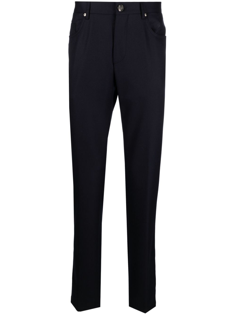 Tapered virgin wool trousers - Blue