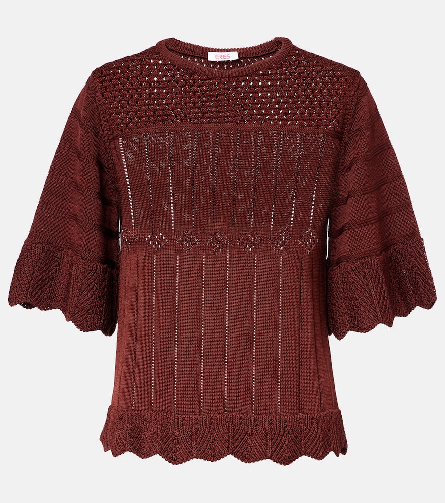 Rêverie open-knit cotton-blend top