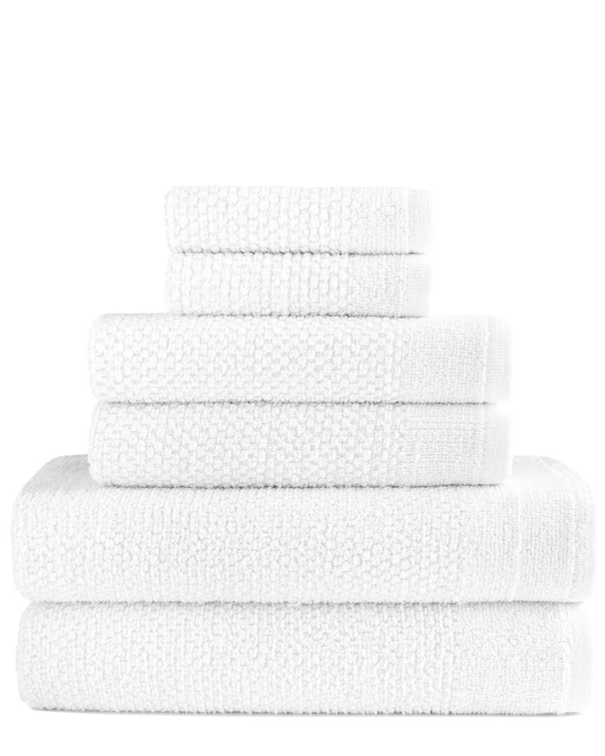 6pc Popcorn Cotton Bath Towel Set