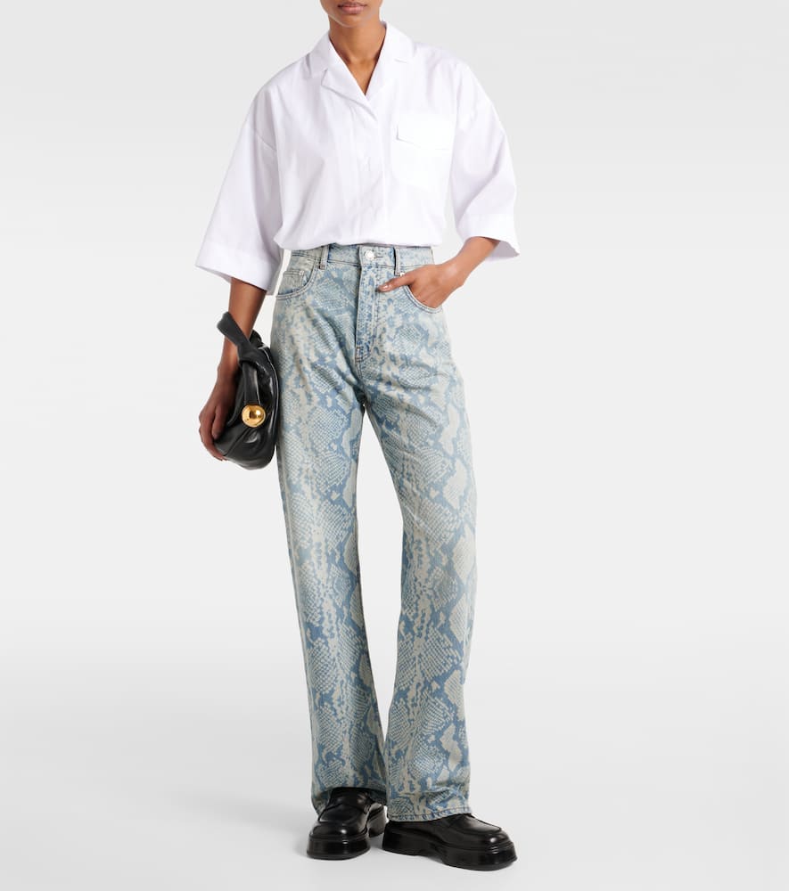 Diego snake-print wide-leg jeans
