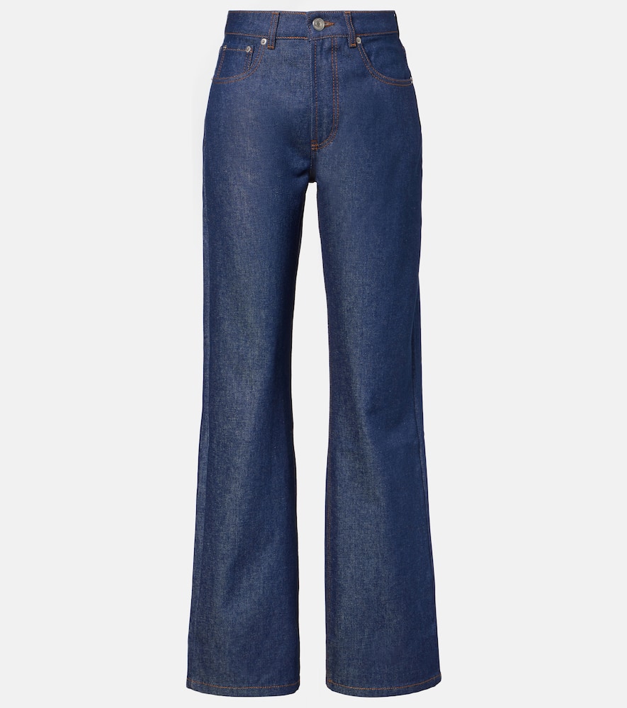 Mid-rise straight jeans