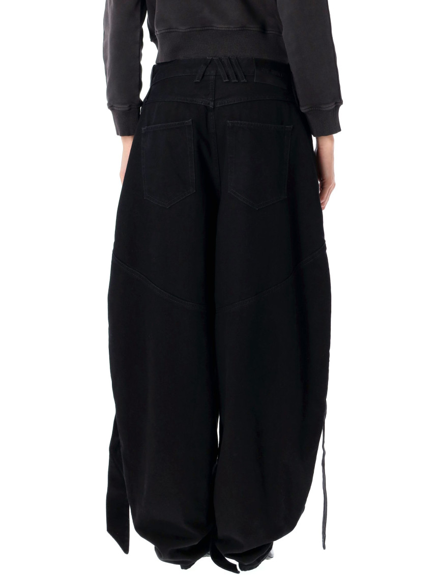 Black Wide Leg Denim Jeans