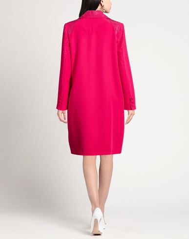 Woman Overcoat & Trench Coat Fuchsia Size 12 Polyester, Elastane